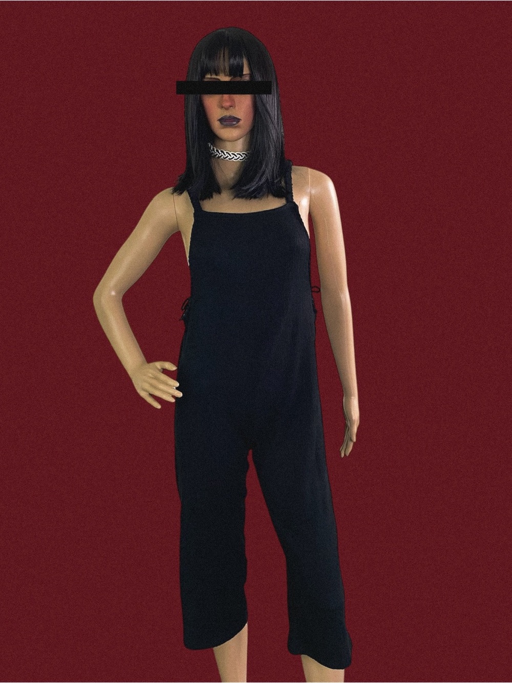 Self Esteem Black Cropped Leotard Jumpsuit